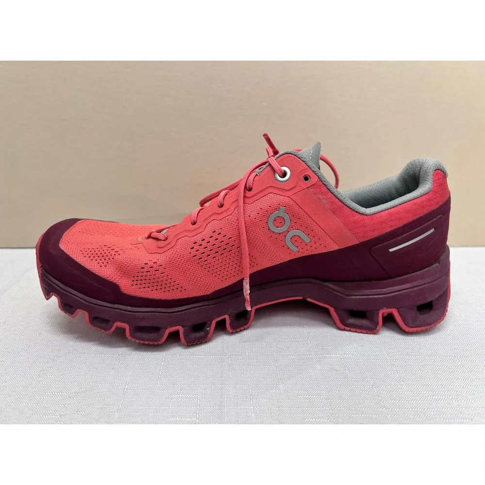On Cloudventure Trail Running Shoes Women 7.5 Pink Red Excellent Missiongrip